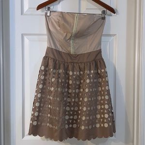 Beige and brown shape dress